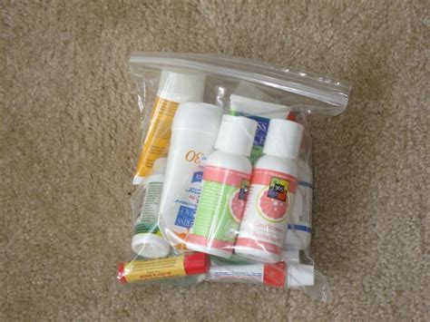 plastic travel bags for liquids.